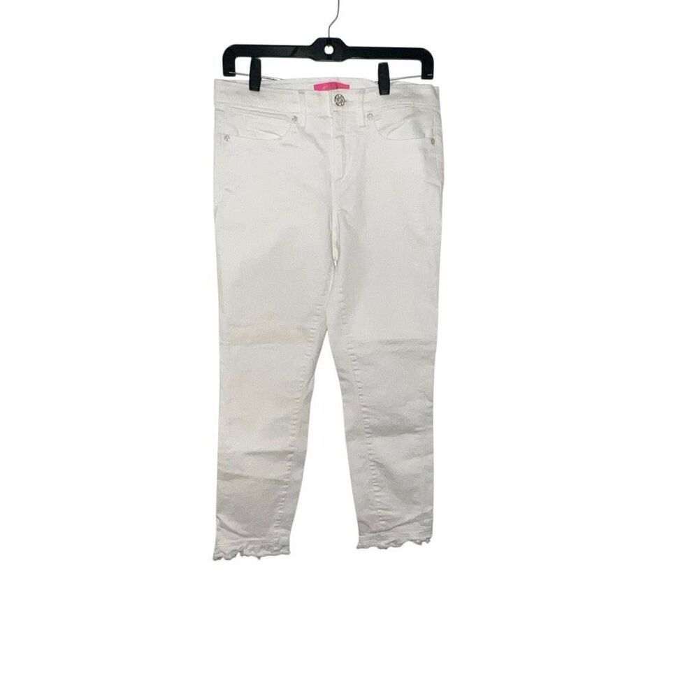 Lilly Pulitzer South Ocean High Rise Crop Resort White Denim Jeans size 6